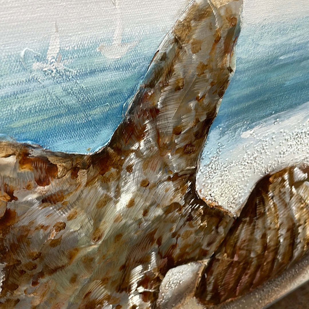 3D seashells on beach painting