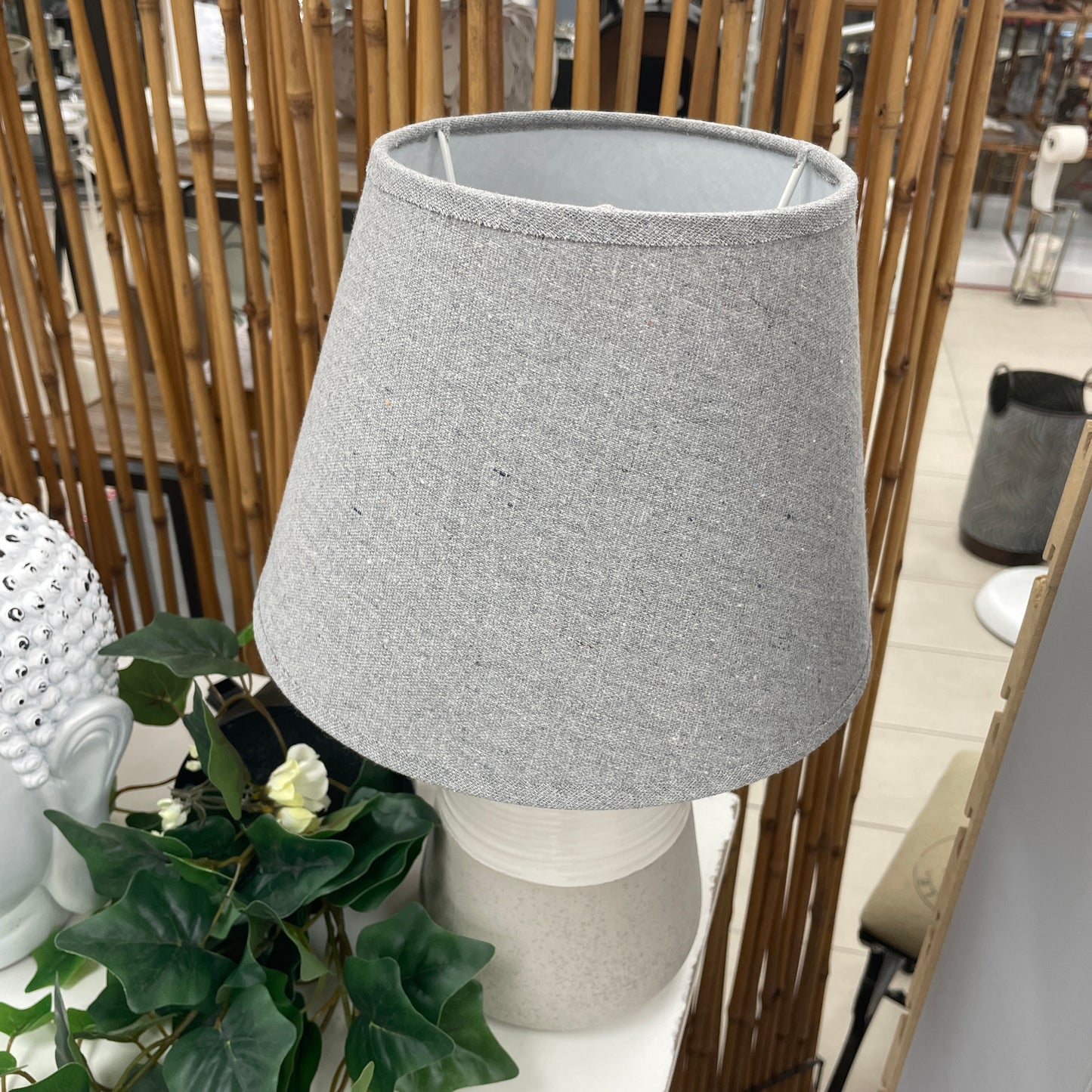 Gray & White Porcelain Lamp