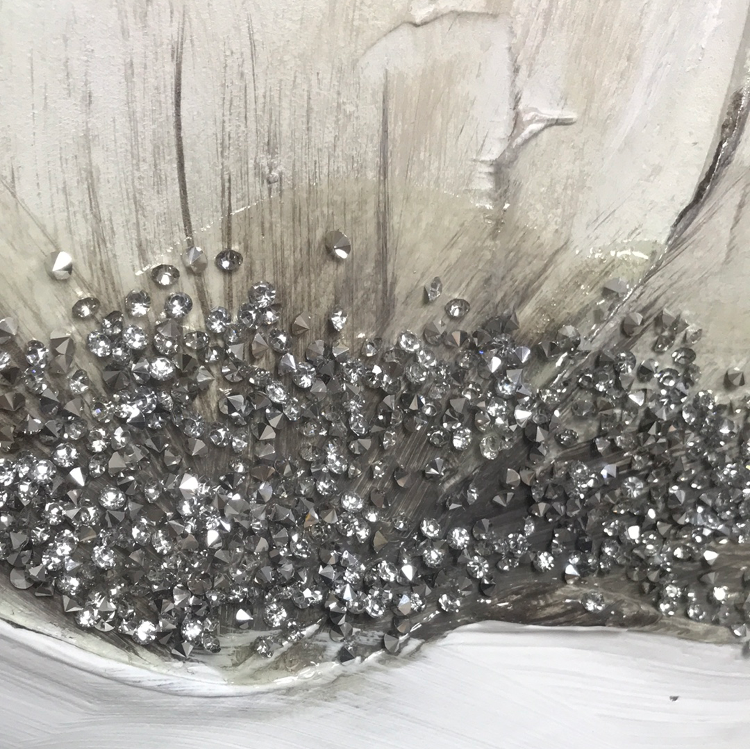 Soft White Brown Flowers Oil Painting