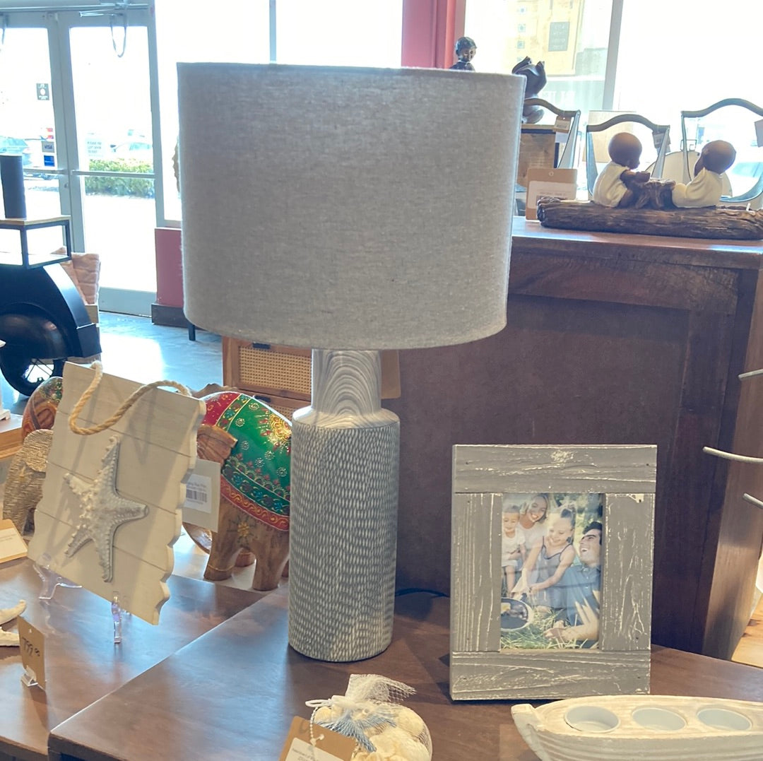 Small Gray Textured Bottle Table