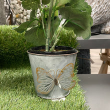 Load image into Gallery viewer, Small Metal Planter with Butterfly
