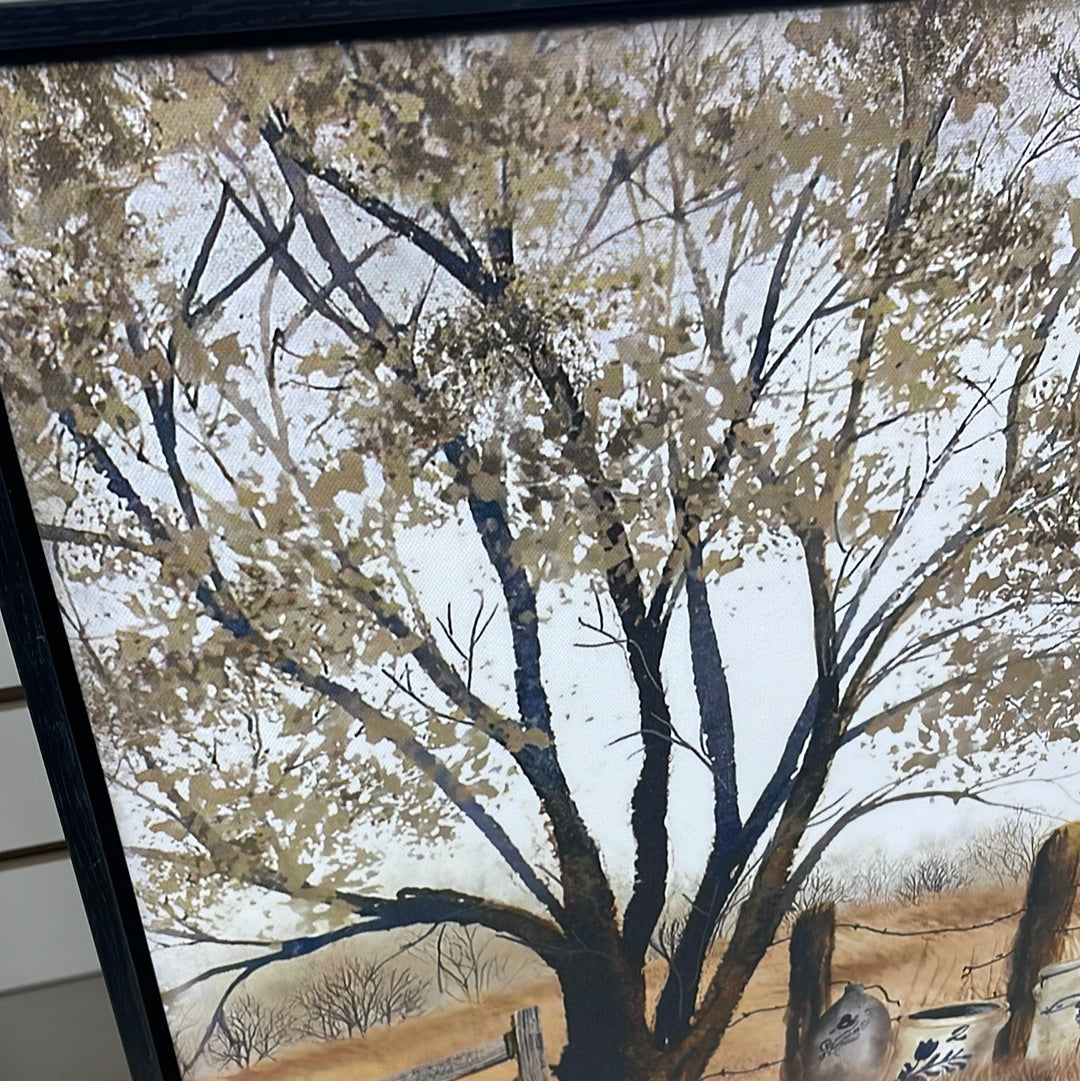 Quiet Back Fence on Canvas