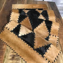 Load image into Gallery viewer, Wide 6 long cowhide table runner - BROWN AND BLACK
