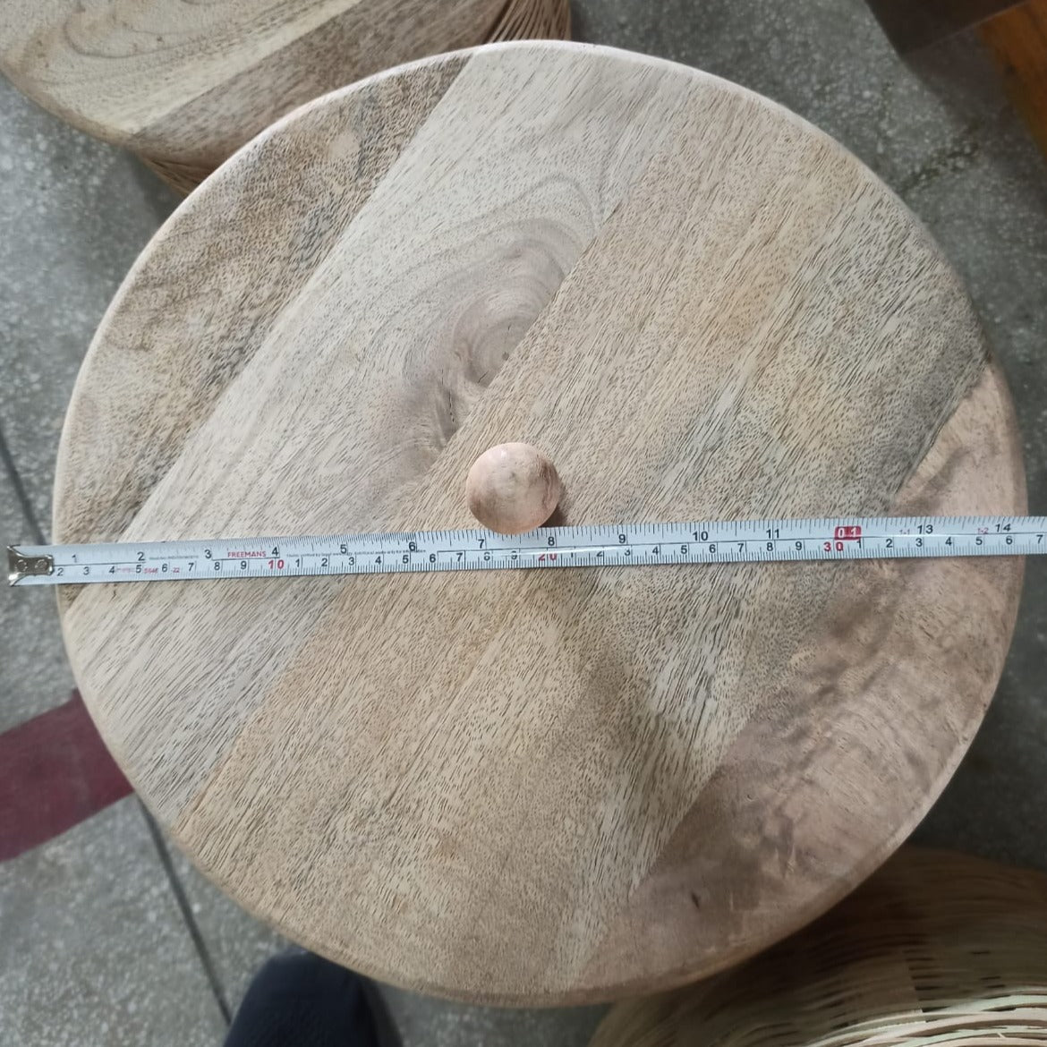 Medium Rattan Basket wtih Mango Wood Lid - Wicker Emporium