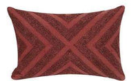 Rust chevron embroidery and stonewash 14 x 22 pillow