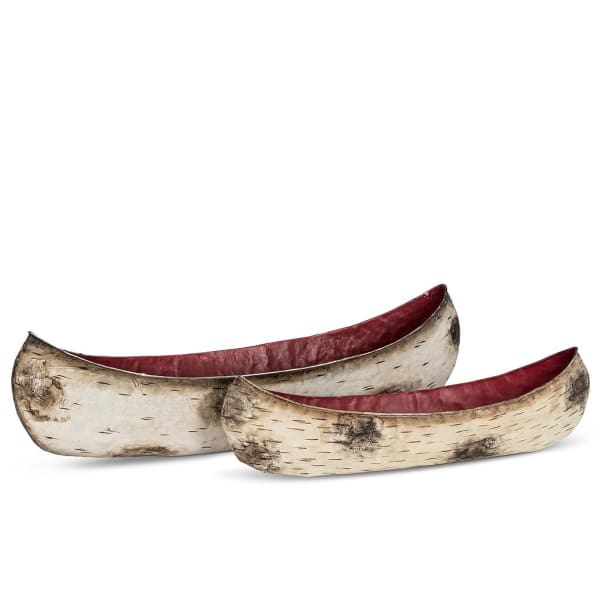 Set of 2 Nested Birch Canoes - $79.00