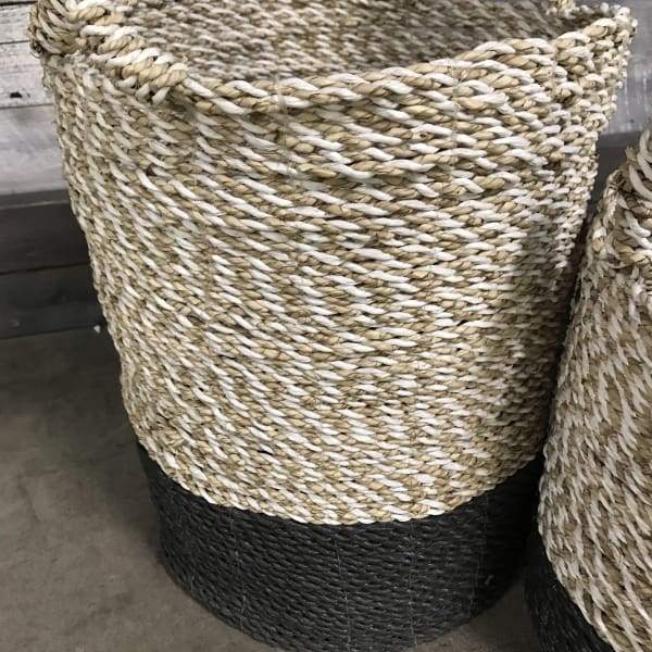 TWO HANDLED TRI COLOR BASKET (SET OF 2) - $149.00