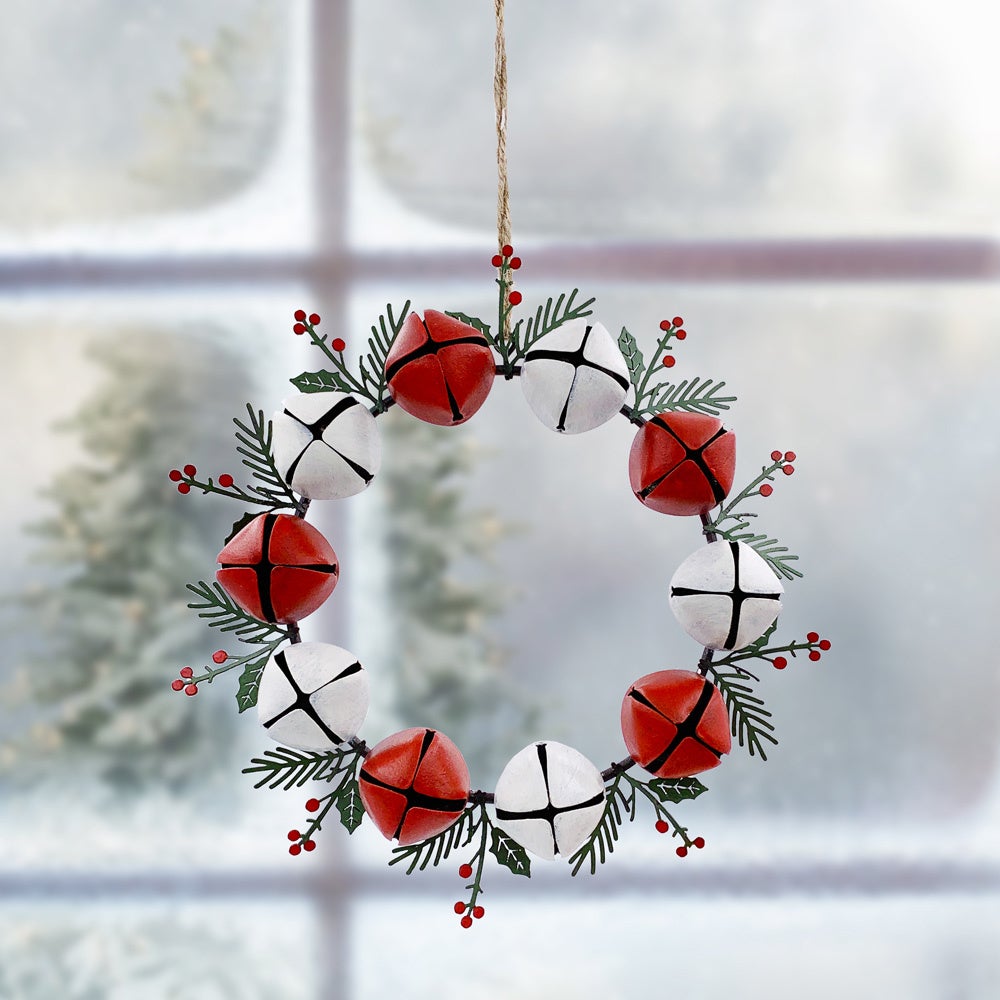 Metal Hanging Bell Wreath