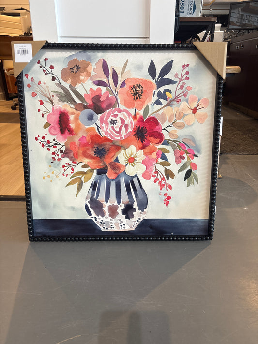 Flowers Vase dotted black frame