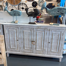 Load image into Gallery viewer, Waves 4 door Distressed white wash sideboard
