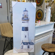 Blue and white lighthouse painting (16 x35)