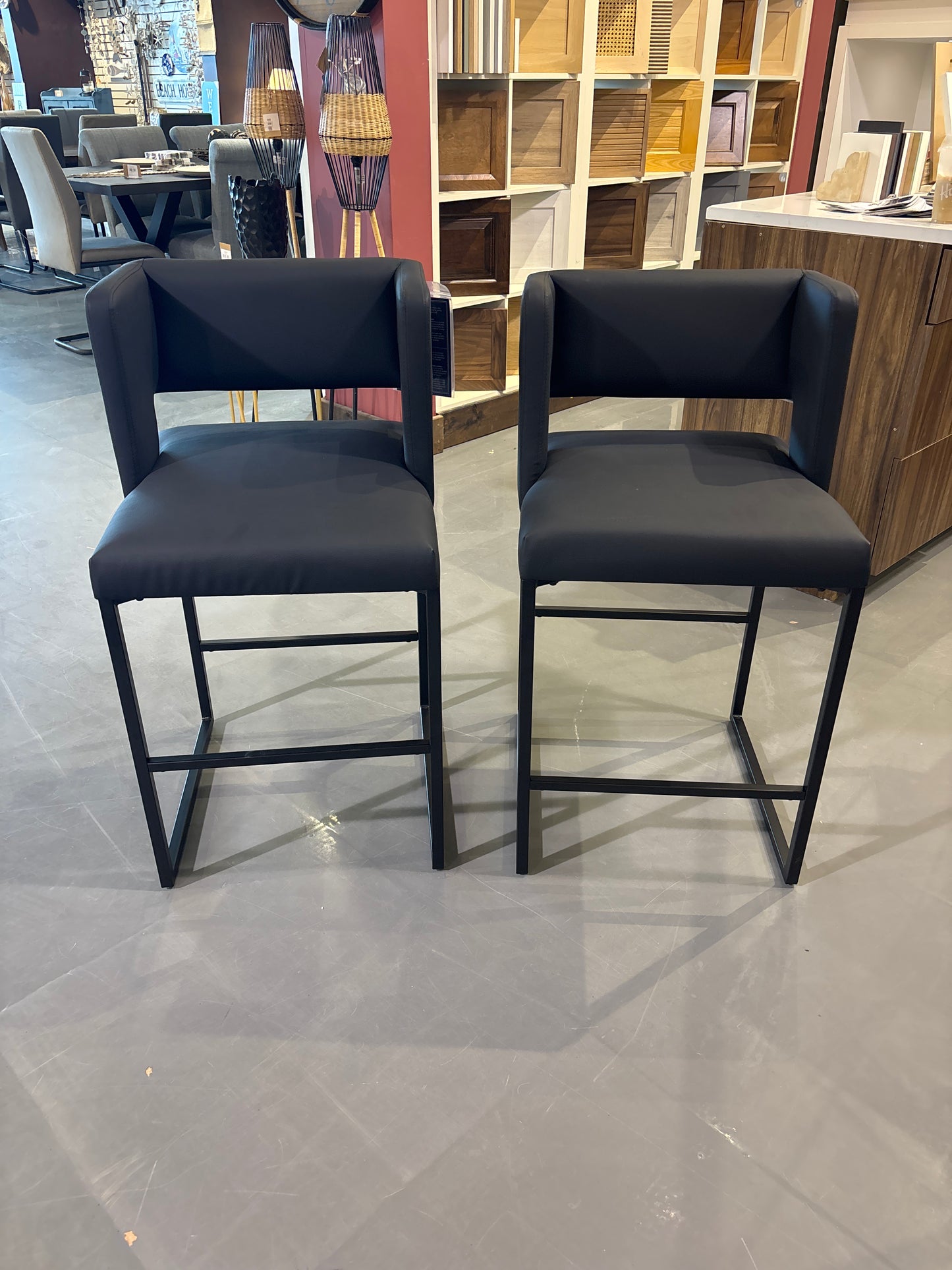 36'H Black Counter Height Stool Set of 2