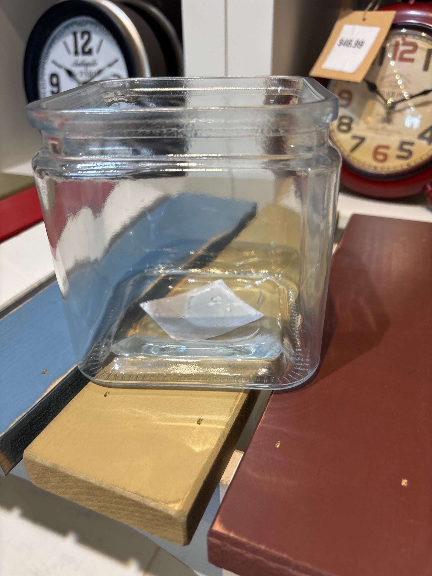 Clear Square Glass Jar