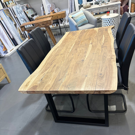 71 inch Yosemite live edge acacia wood dining table with U legs