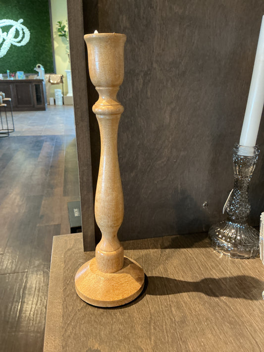 Wood candle holder
