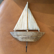 Load image into Gallery viewer, Wooden Sailboat with Coat Hook
