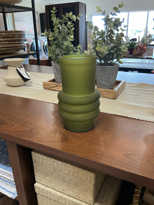 Frosted Green Vase