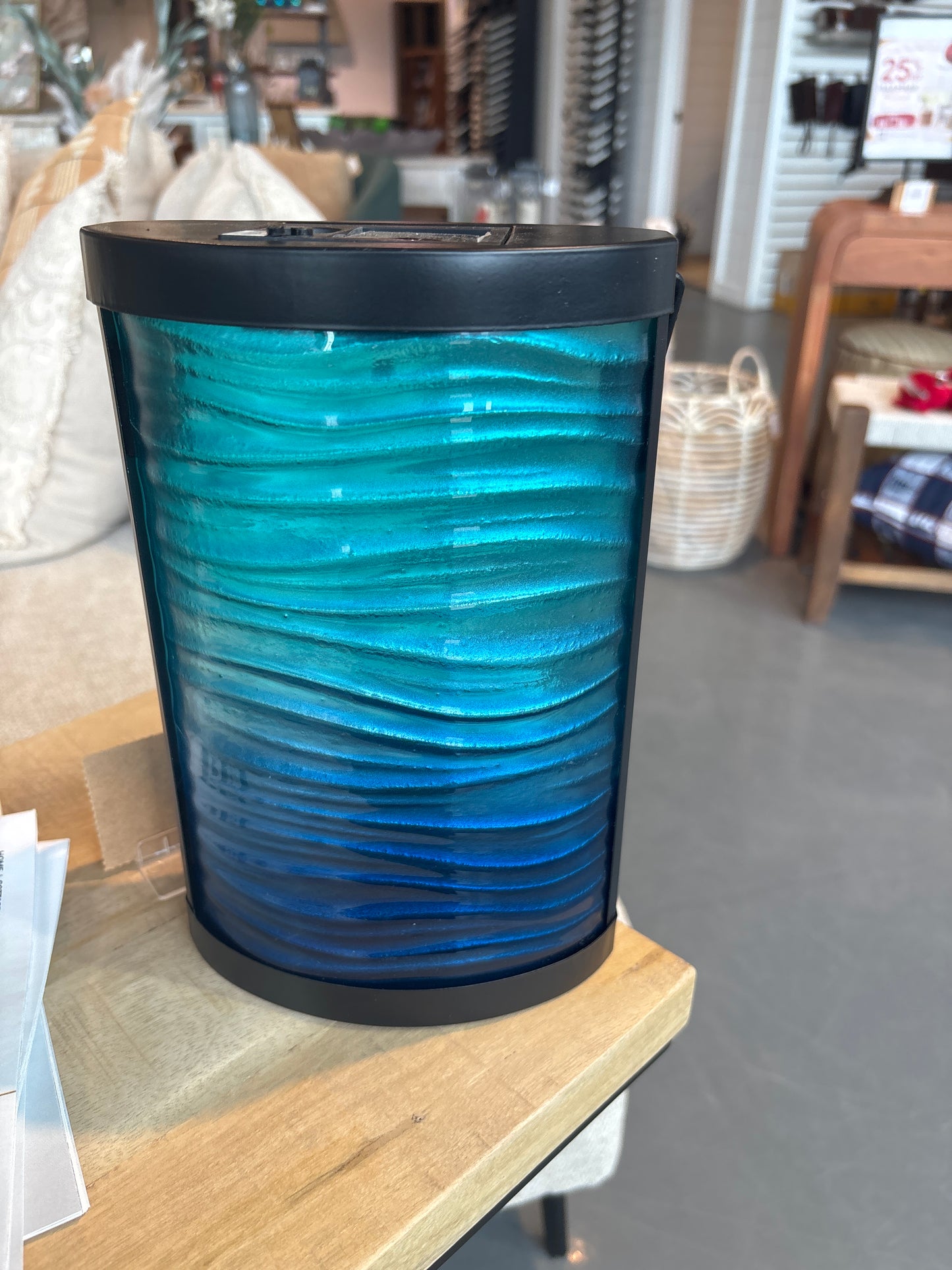 Blue Coastal Outdoor Solar Lantern