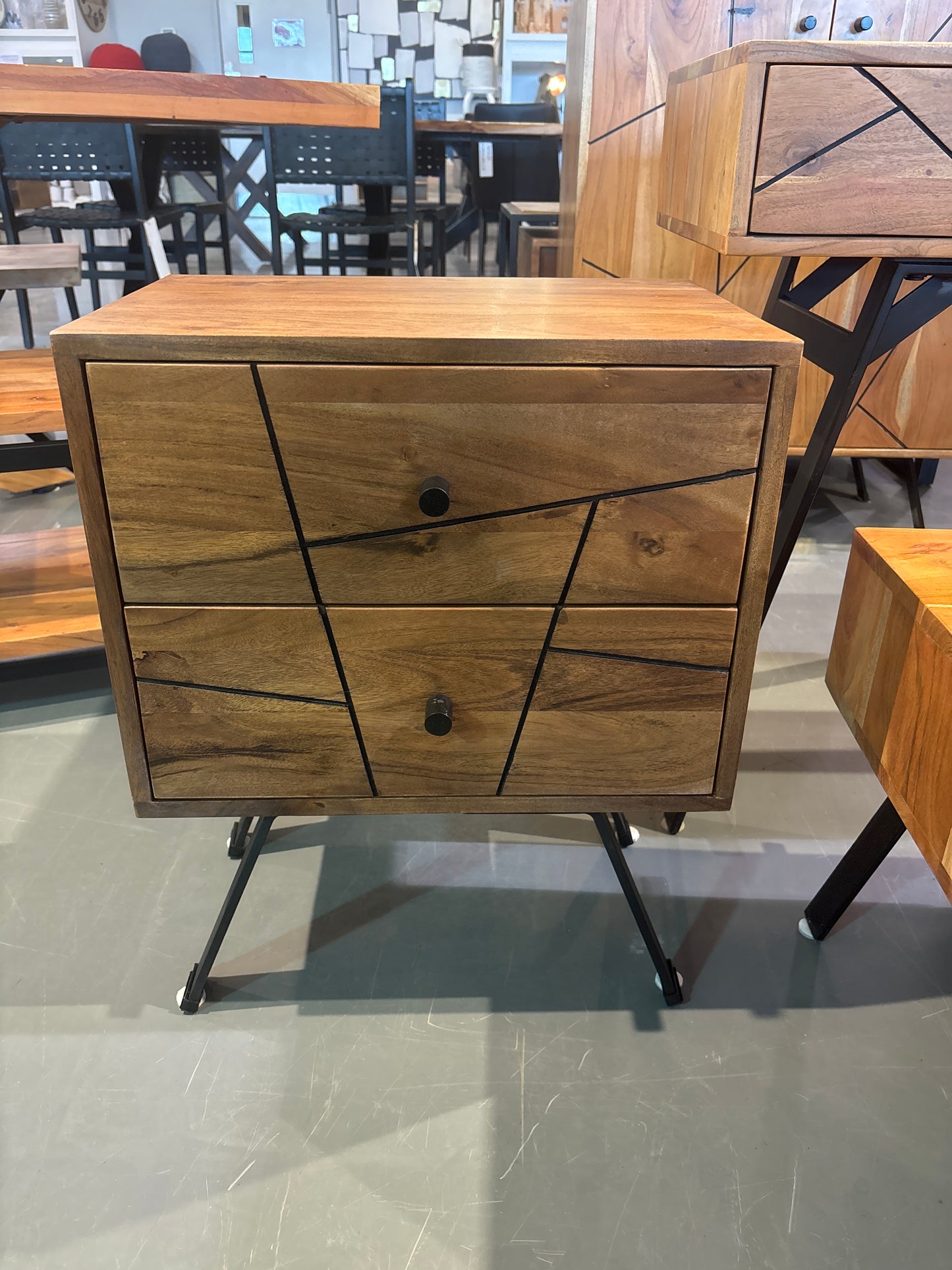 PALMA - Acacia wood Nightstand