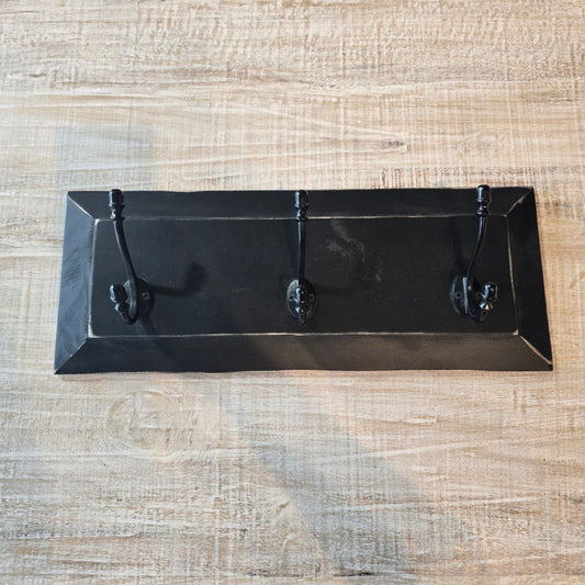 3-Hook Panel Coat Hook - Vintage Black