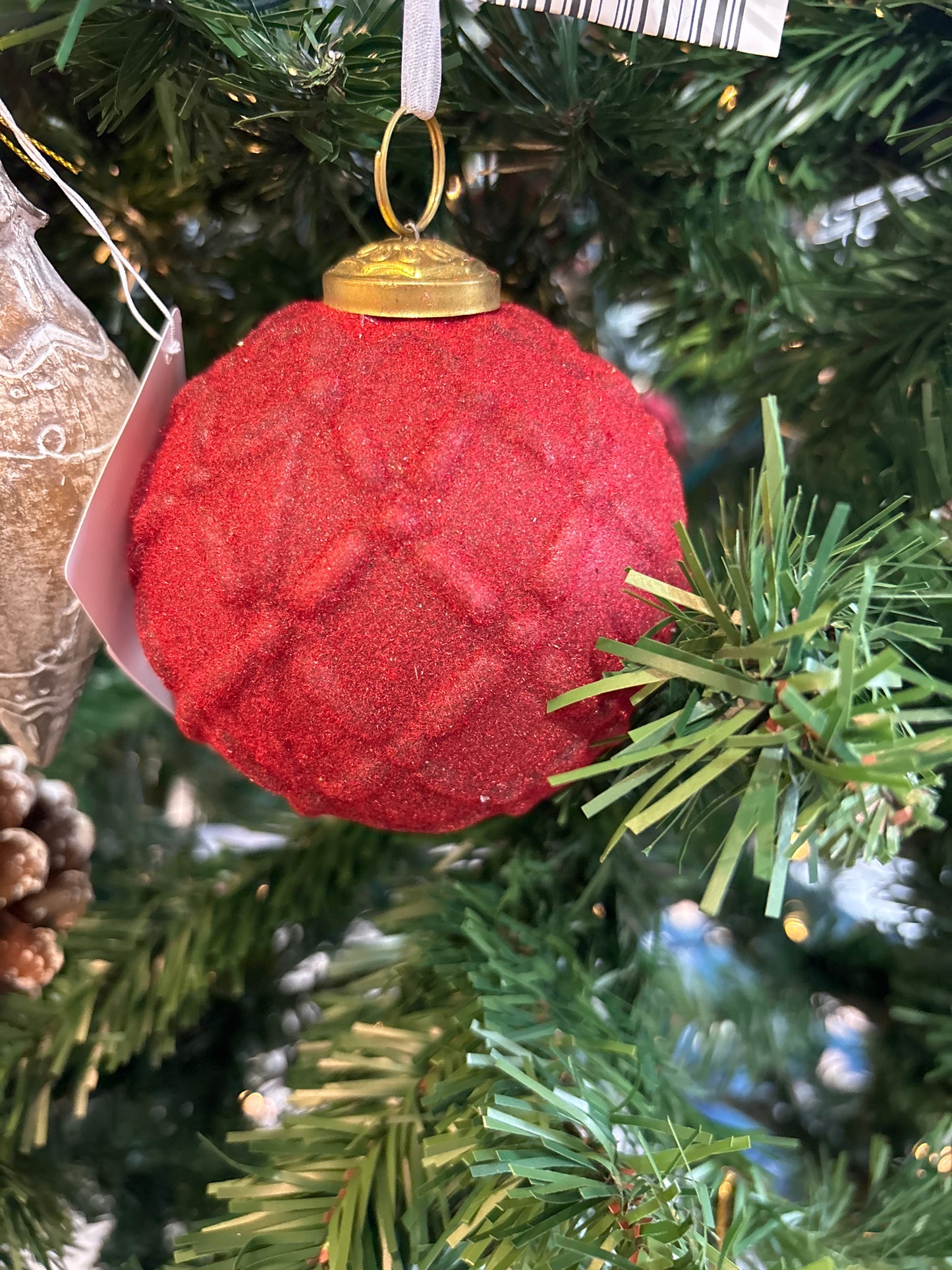 Joyful Flocked Round Glass Ornament