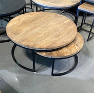 Enri 35 inch round coffee tables (set of 2)