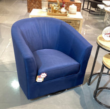 Load image into Gallery viewer, Aline Swivel Blue accent chair
