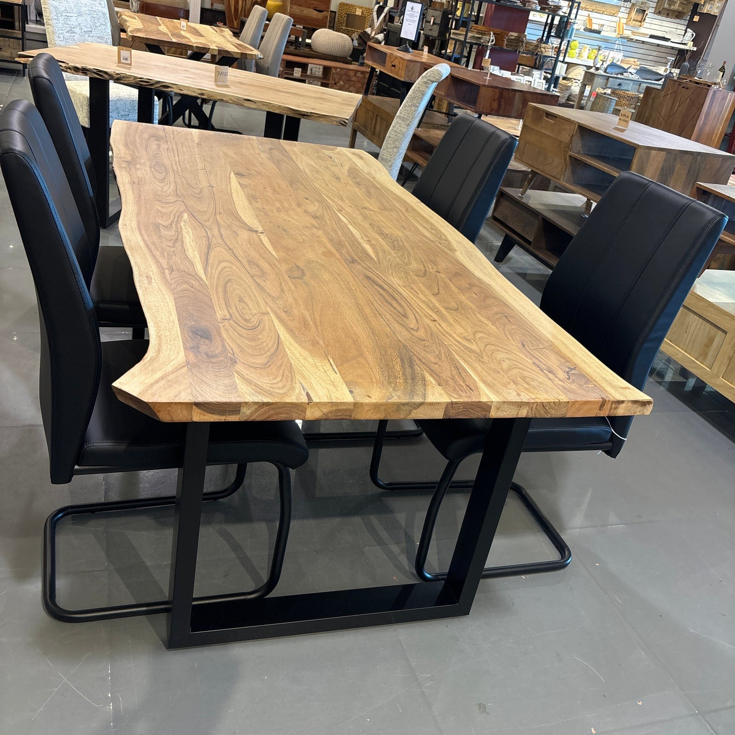 71 inch Yosemite live edge acacia wood dining table with U legs