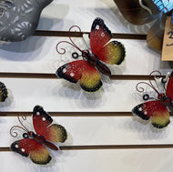 Red & Yellow Butterfly Metal Wall Art
