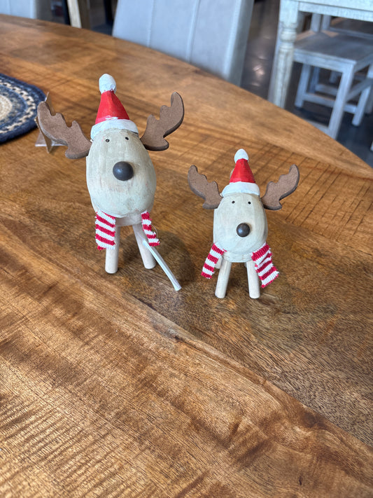 Wooden Deer, Set of 2