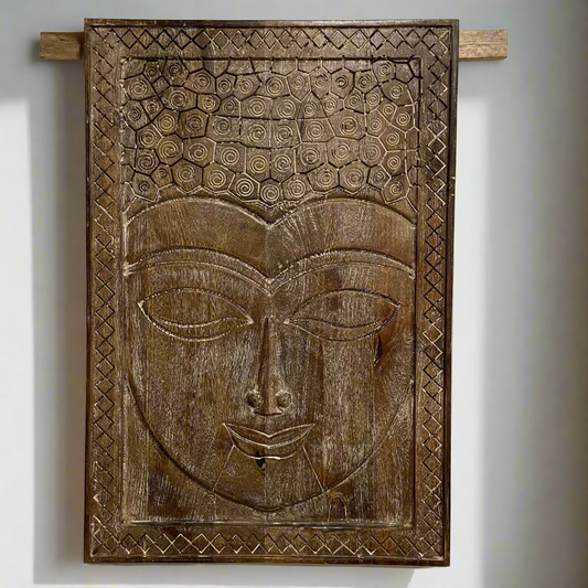 Buddha face wall panel