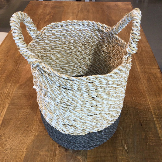 Tri colored basket with handle
