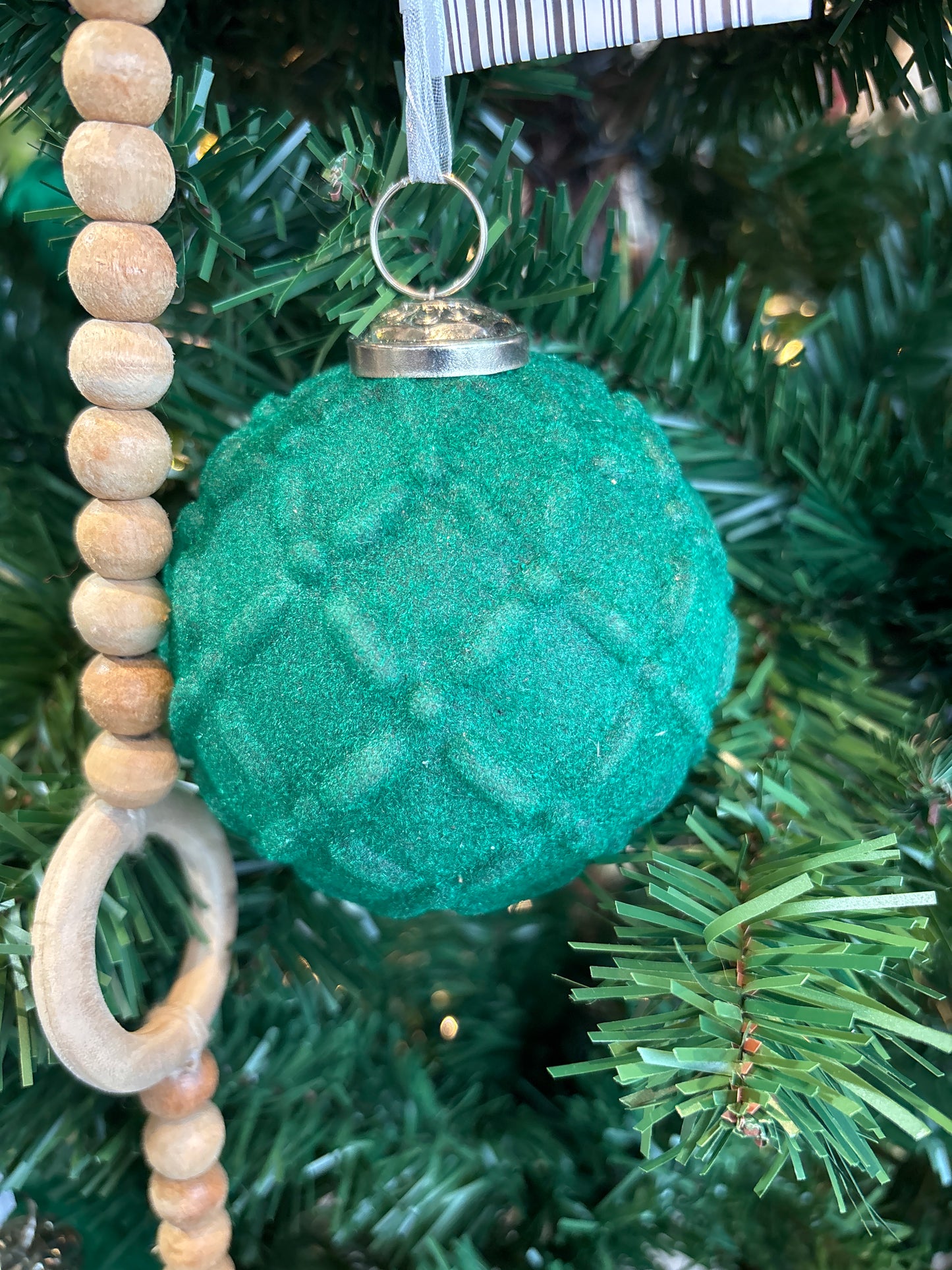 Joyful Flocked Round Glass Ornament