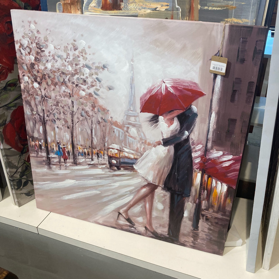 Lovers in the Rain Painting