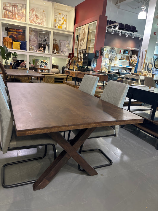 Winchester 75 inch Mango wood Dining Table X legs