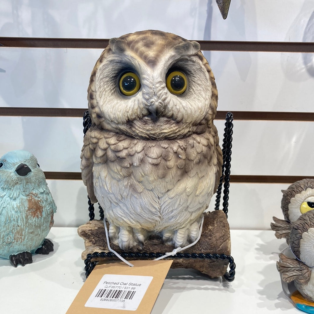 Perched Owl Statue