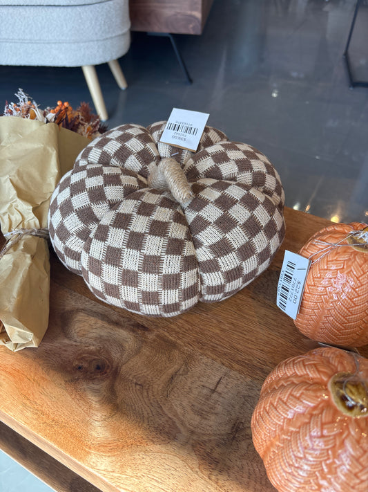 Beige Brown Pumpkin Pillow
