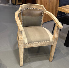 Load image into Gallery viewer, Mango wood and canvas Accent arm chair

