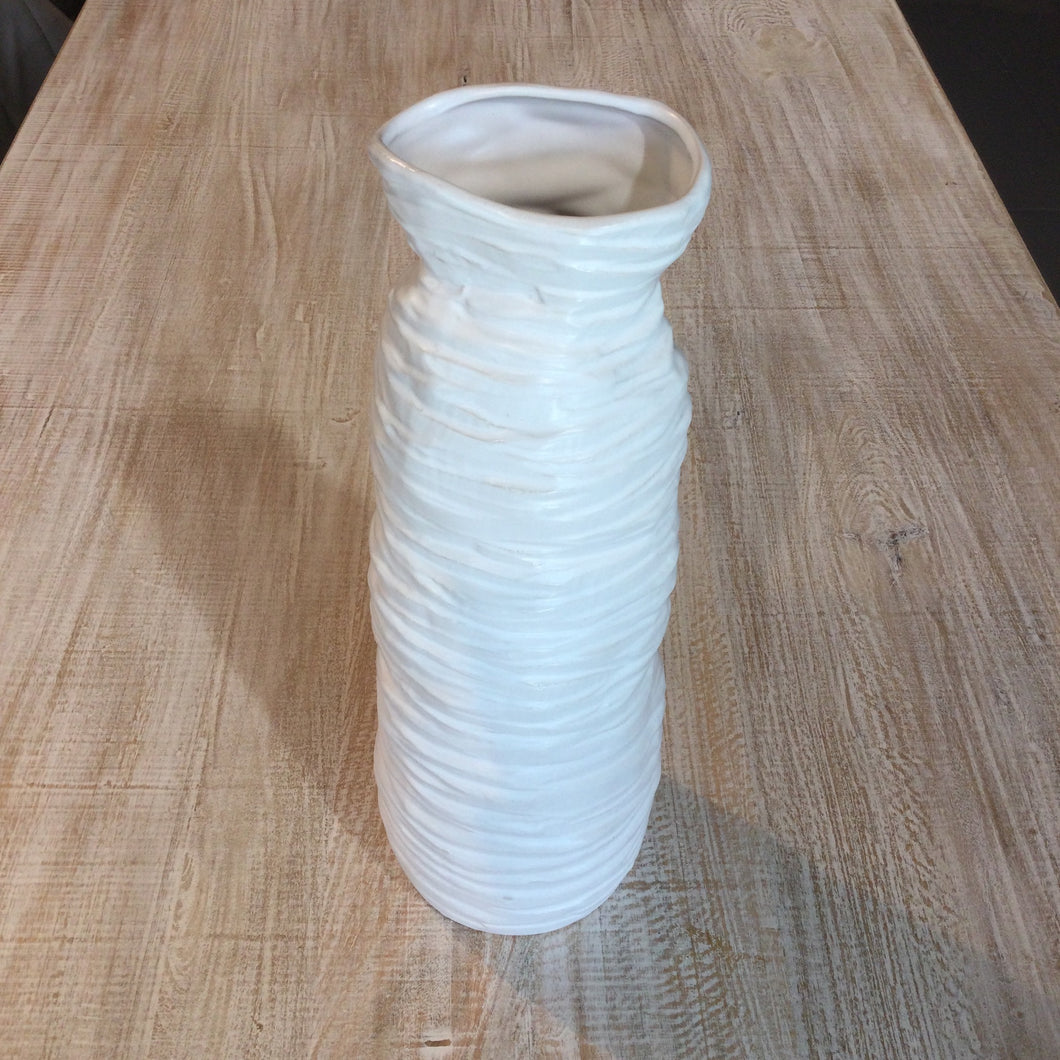 Wrapped Textured White Vase