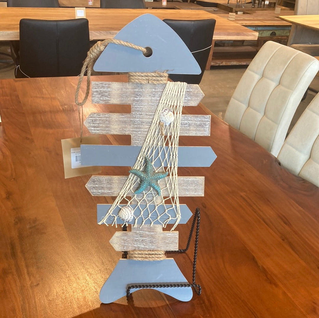 wooden nautical rustic wall decor fish sign – Wicker Emporium