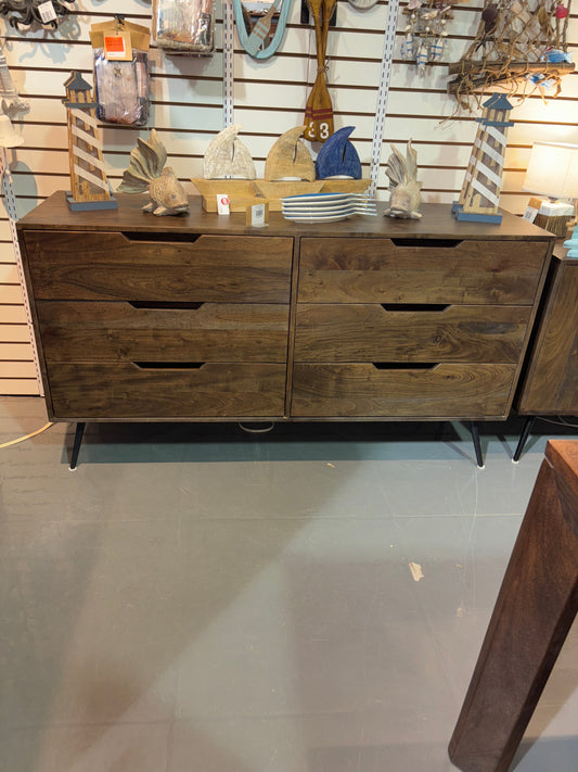 MADRID - Acacia Wood 6 Drawer Dresser