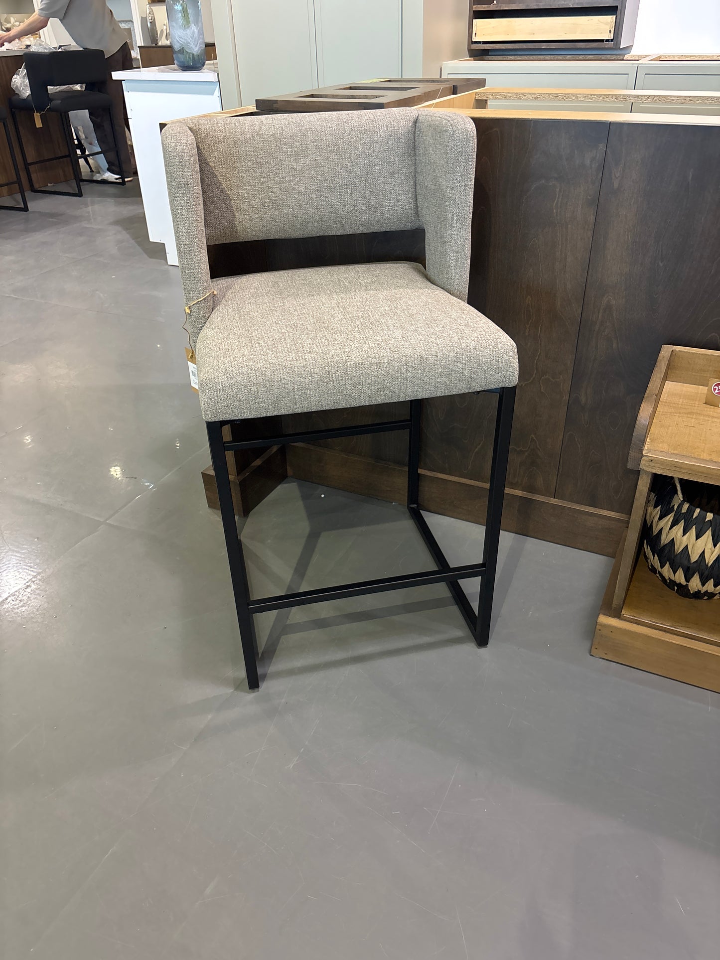 36'H Brown Fabric Counter Height Stool