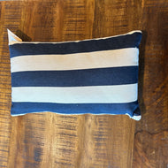Nautical blue and white stripes 12 x 20 lumbar cushion