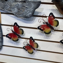 Load image into Gallery viewer, Red &amp; Yellow Butterfly Metal Wall Art
