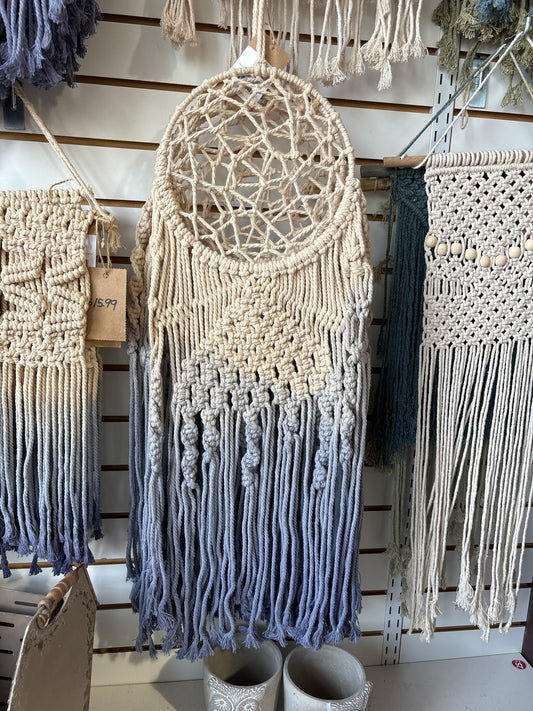 Tie-Dye blue macrame dream catcher