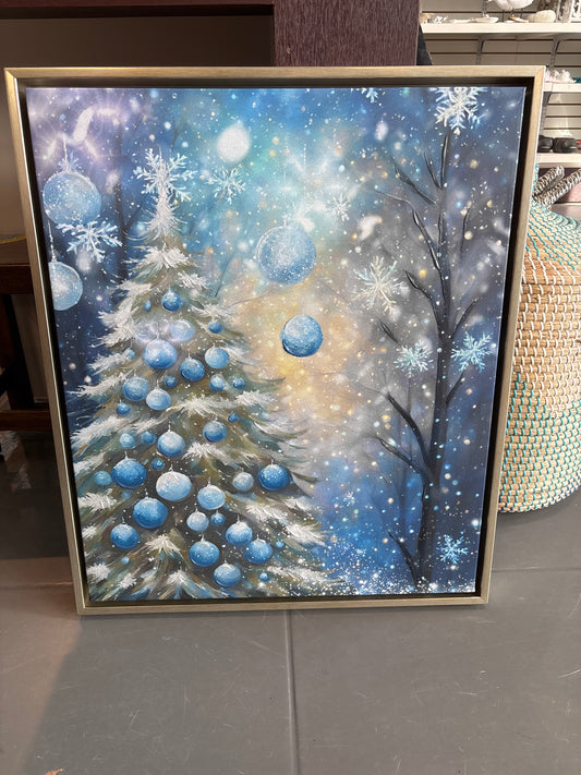 Christmas Tree with Blue Ornament