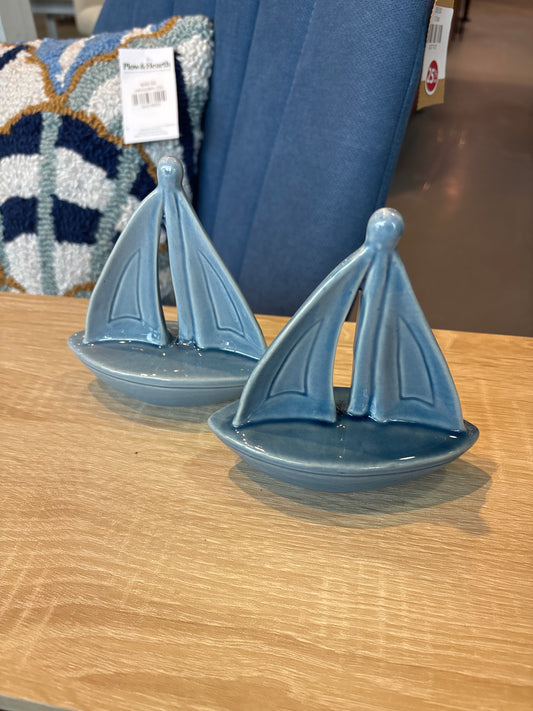Blue Ceramic Sailboat
