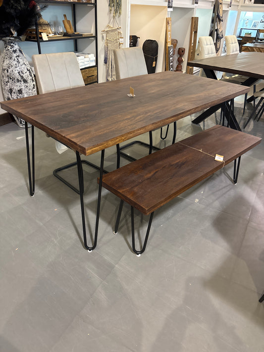 71 inch Ashlynn mango wood dining table with hair pin legs