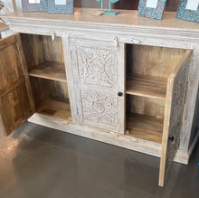 Load image into Gallery viewer, White sands Carved door Sideboard
