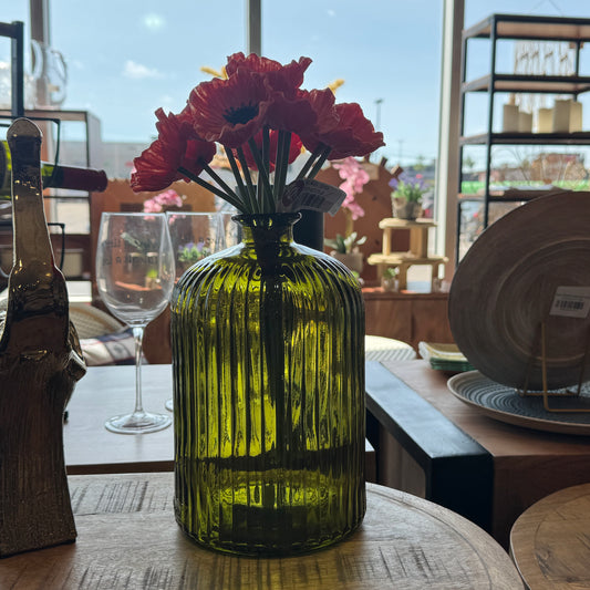 Green Clear Glass Vase